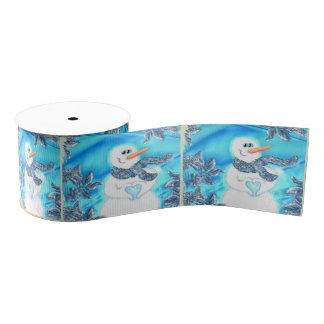 Iemand houdt van je emotionele Snowman Grosgrain Lint