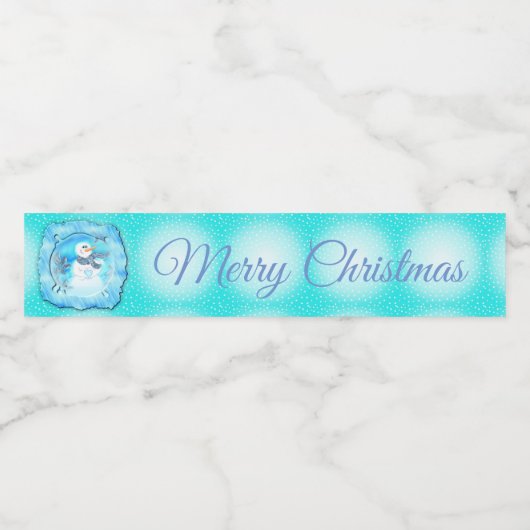 Iemand houdt van je emotionele Snowman Waterfles Etiket (Enkel label)