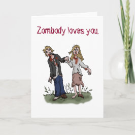 Iemand houdt van je - Zombie-liefdeskaart. Kaart