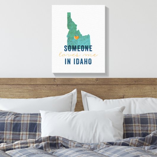 Iemand houdt van mij in Idaho Canvas (Insitu (Slaapkamer))