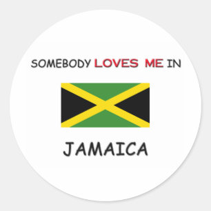 Iemand houdt van mij in JAMAICA Ronde Sticker