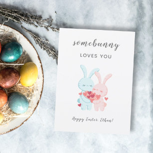 iemand houdt van romantisch konijnenpaar feestdagen kaart