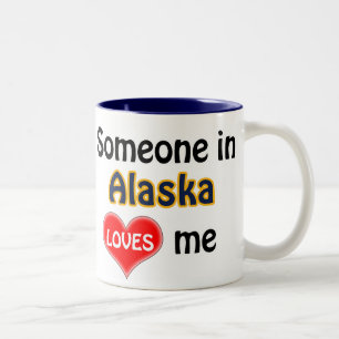 Iemand in Alaska houdt van mij Tweekleurige Koffiemok