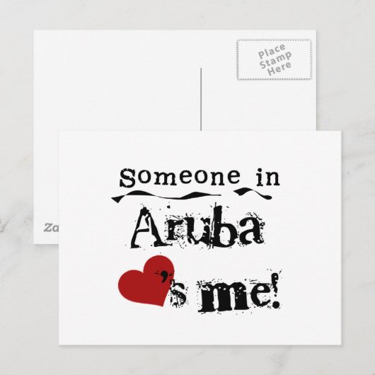 Iemand in Aruba houdt van mij Briefkaart (Voorkant / Achterkant)