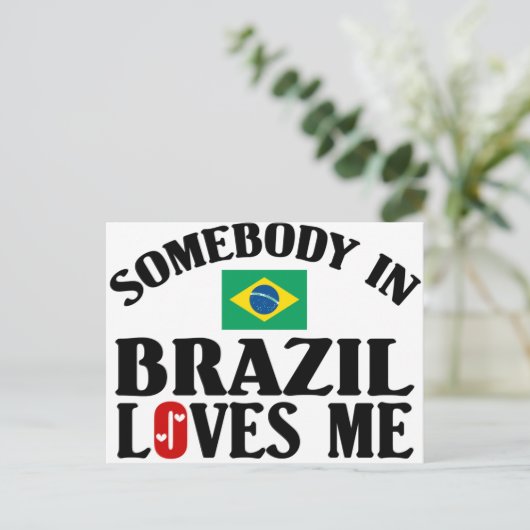 Iemand in Brazilië houdt van mij Briefkaart (Staand voorkant)