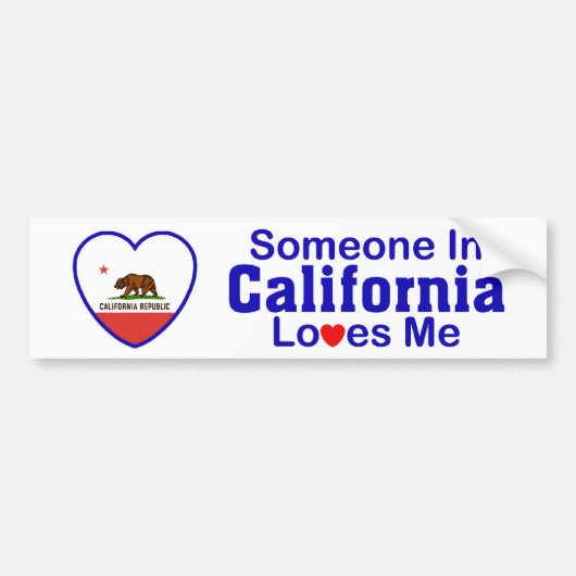 Iemand in Californië houdt van mij Bumpersticker (Voorkant)
