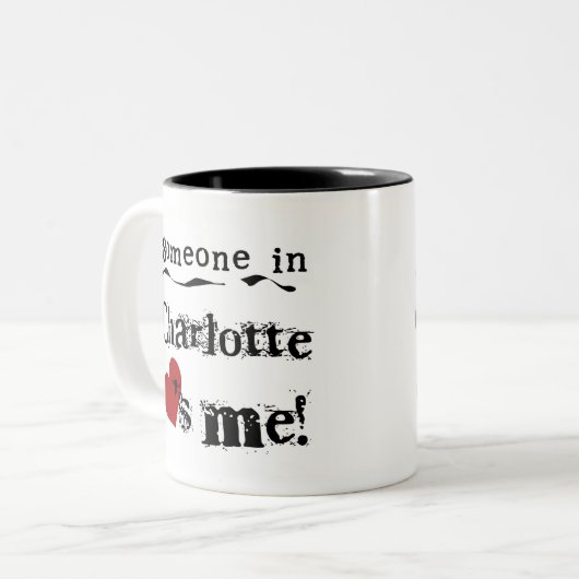 Iemand in Charlotte Tweekleurige Koffiemok (Voorkant links)