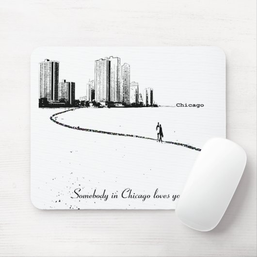 Iemand in Chicago houdt van je Mousepad Muismat (Met muis)