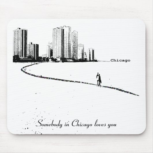 Iemand in Chicago houdt van je Mousepad Muismat (Voorkant)
