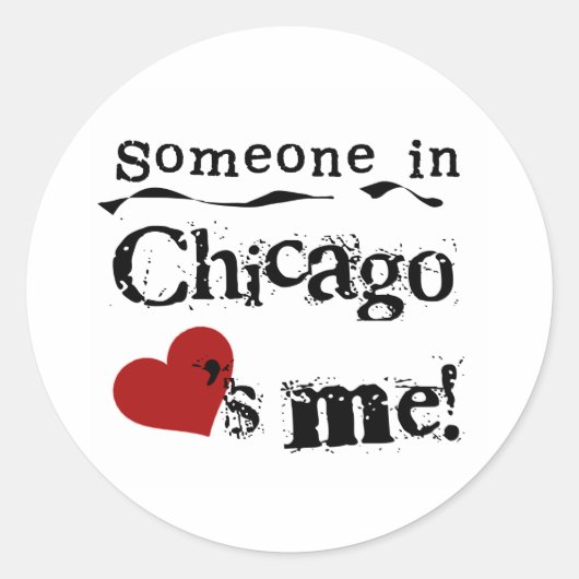 Iemand in Chicago Ronde Sticker (Voorkant)