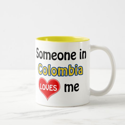 Iemand in Colombia houdt van mij Tweekleurige Koffiemok (Rechts)