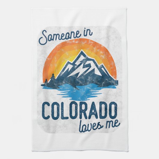 Iemand in Colorado houdt van mij Theedoek (Verticaal)