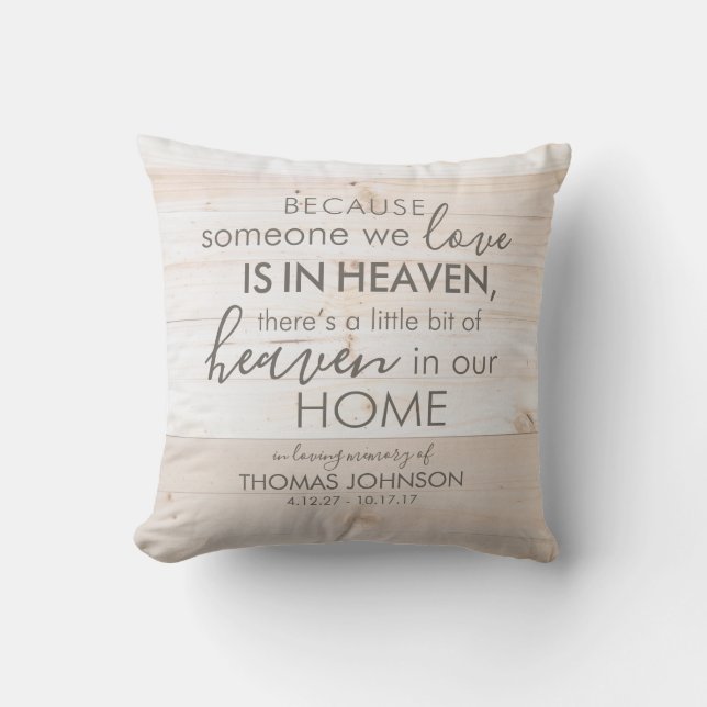 Iemand in de Heaven Memorial Pillow Kussen (Voorkant)