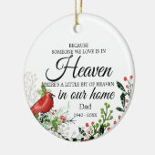 Iemand in de hemel, Cardinaal Greenery Foto Keramisch Ornament (Links)