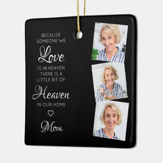 Iemand in de hemel Modern 3 Foto Memorial Keramisch Ornament (Links)
