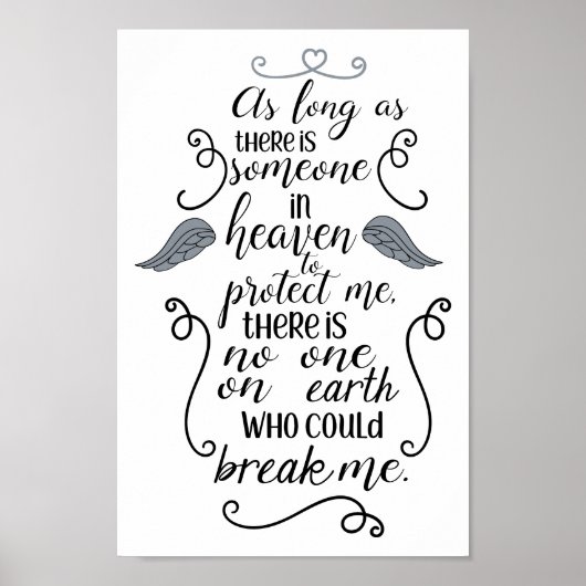 Iemand in de hemel om me Inspirerend te beschermen Poster (Voorkant)