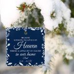 Iemand in de Hemel Winter Greenery Foto Navy Blue Keramisch Ornament<br><div class="desc">Een echte keepslag.</div>