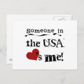 Iemand in de VS houdt van mij Briefkaart (Voorkant / Achterkant)
