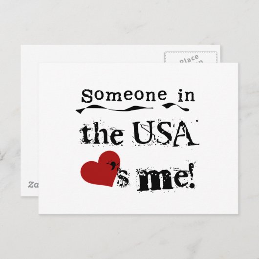 Iemand in de VS houdt van mij Briefkaart (Voorkant / Achterkant)