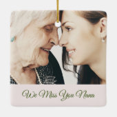 Iemand in de winter Greenery Foto Keramisch Ornament (Achterkant)