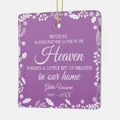 Iemand in de winter Greenery Foto Paars Keramisch Ornament (Links)