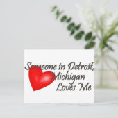 Iemand in Detroit houdt van me Briefkaart (Staand voorkant)