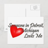 Iemand in Detroit houdt van me Briefkaart (Voorkant / Achterkant)