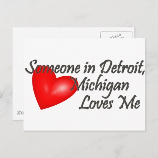 Iemand in Detroit houdt van me Briefkaart (Voorkant / Achterkant)