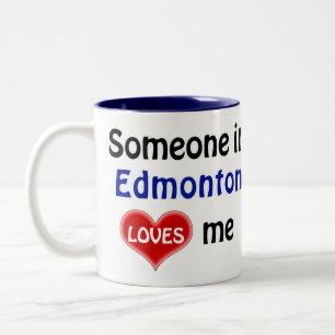 Iemand in Edmonton houdt van mij Tweekleurige Koffiemok