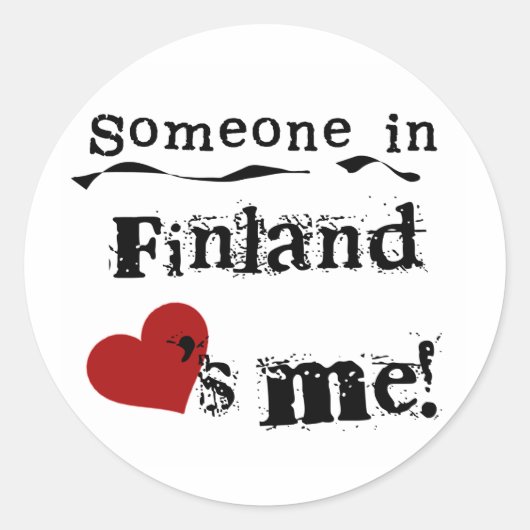 Iemand in Finland houdt van mij Ronde Sticker (Voorkant)