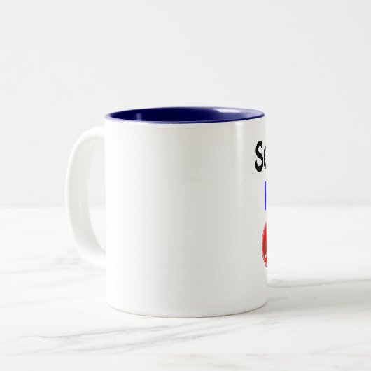 Iemand in Frieslân houdt van me Tweekleurige Koffiemok (Voorkant links)