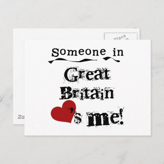 Iemand in Groot-Brittannië houdt van mij Briefkaart (Voorkant / Achterkant)