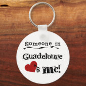 Iemand in Guadeloupe houdt van mij Sleutelhanger (Voorkant)