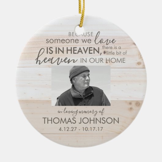 Iemand in Heaven Ceramic Photo Ornament (Voorkant)