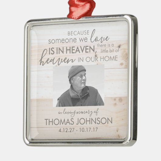 Iemand in Heaven Square Photo Ornament (Links)