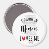 Iemand in Illinois houdt van me Magnet (Voorkant / Achterkant)