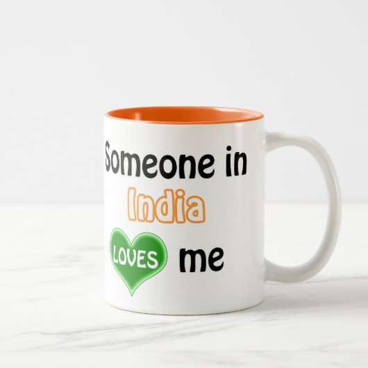 Iemand in India houdt van mij Tweekleurige Koffiemok (Rechts)