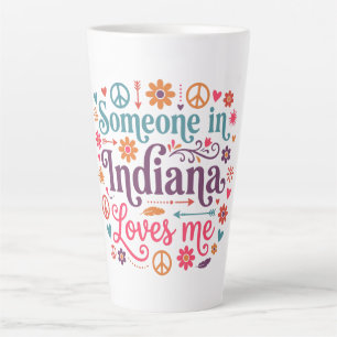 Iemand in Indiana houdt van mij Boho Hippie Design Latte Mok
