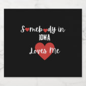 Iemand in Iowa houdt van me Sparkling Wijnetiket (Enkel label)