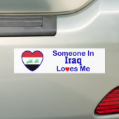 Iemand in Irak houdt van mij Bumpersticker (Op auto)