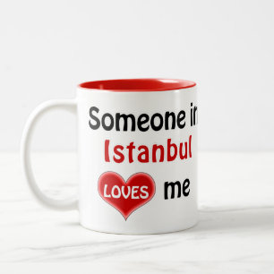 Iemand in Istanbul houdt van mij Tweekleurige Koffiemok
