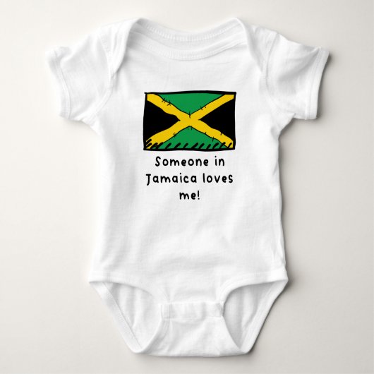Iemand in Jamaica houdt van mij Jamaicaanse vlag Romper (Voorkant)