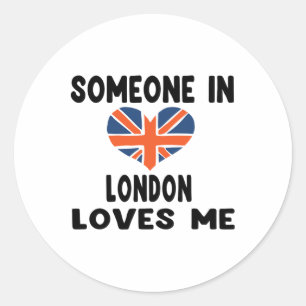 Iemand in Londen houdt van mij Engeland Britse vla Ronde Sticker