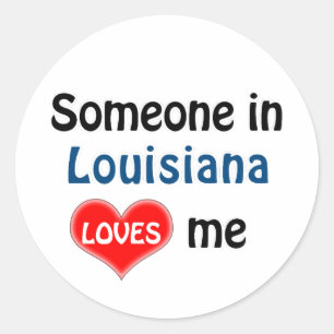 Iemand in Louisiana houdt van me Ronde Sticker