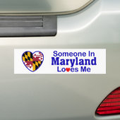 Iemand in Maryland houdt van mij Bumpersticker (Op auto)