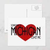 Iemand in Michigan houdt van mij Briefkaart (Voorkant / Achterkant)