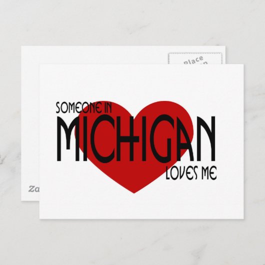 Iemand in Michigan houdt van mij Briefkaart (Voorkant / Achterkant)