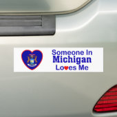 Iemand in Michigan houdt van mij Bumpersticker (Op auto)