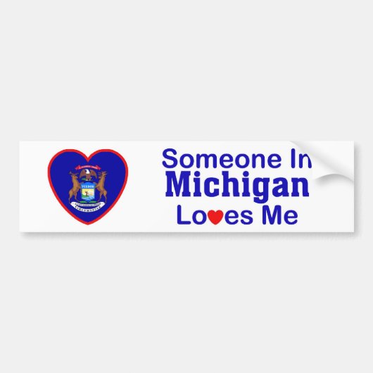Iemand in Michigan houdt van mij Bumpersticker (Voorkant)