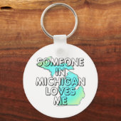 Iemand in Michigan houdt van mij Sleutelhanger (Voorkant)
